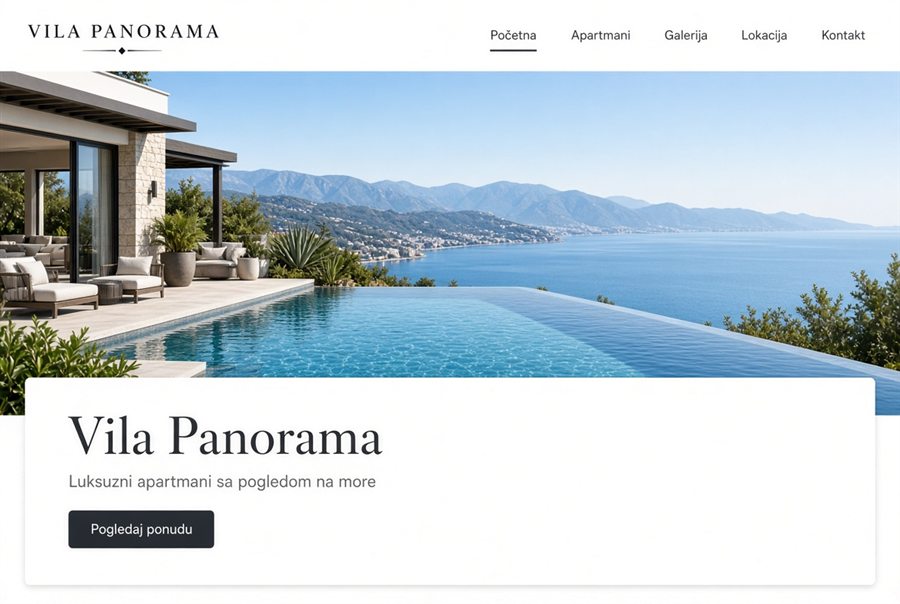 Primer sajta za apartmane